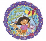 18" Dora The Explorer HBD Confetti Foil Balloon